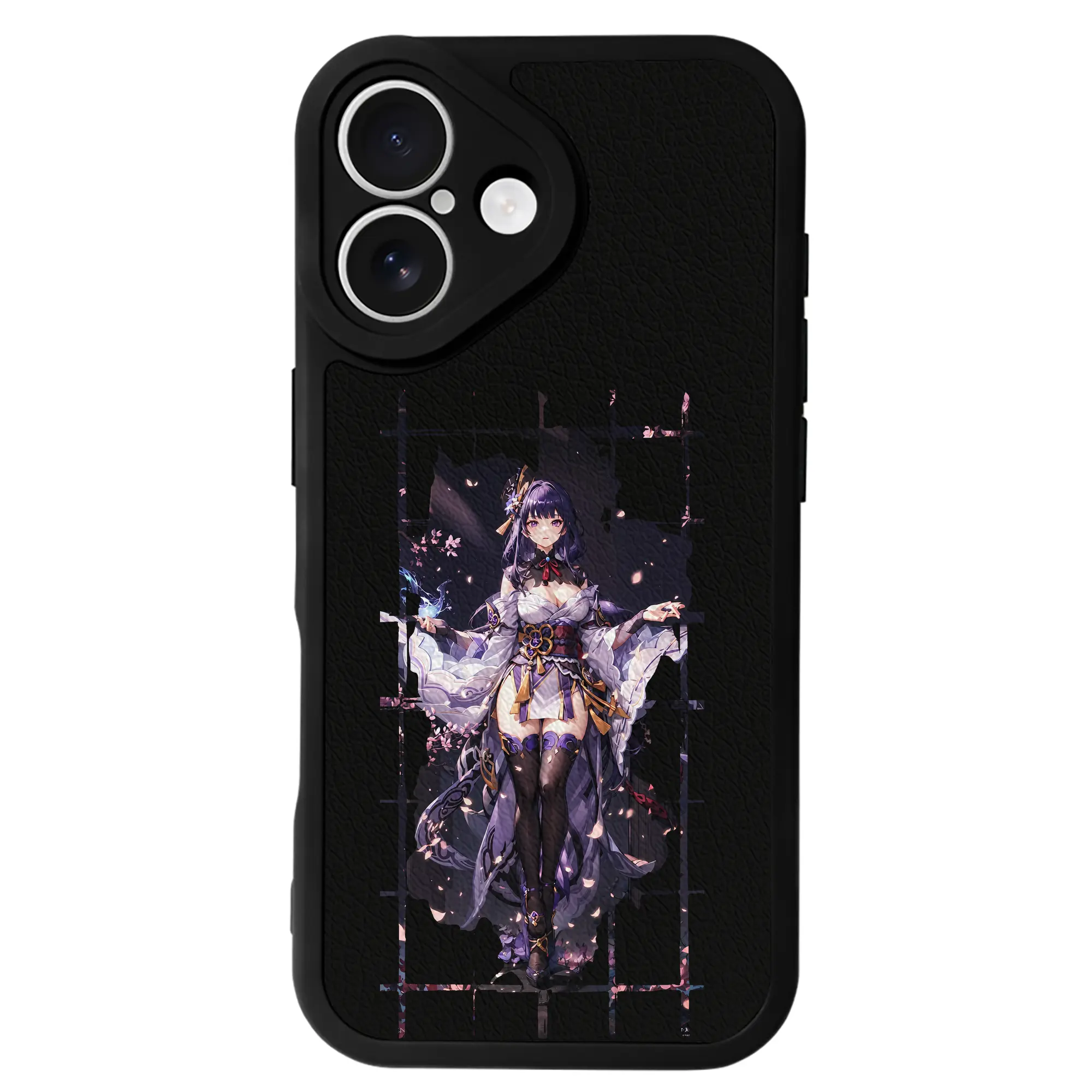 原 神 グッズ 雷電将軍 - IPhone 16シリーズ対応 ・ シリコンスマホケース ・ レザー調 ・ 高精度フィット ・ 耐衝撃 ・ ワイヤレス充電対応 ・ 精密カット